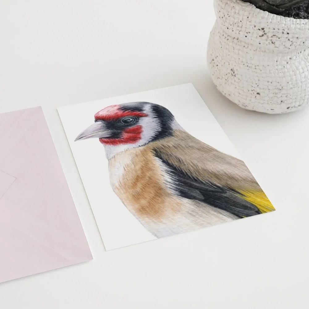 Watercolor Wall Art Goldfinch Bird Illustration Print Poster Unframed - Picture 8 of 9